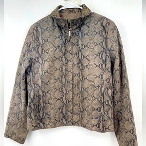 Vintage Leather Jacket by Colebrook & Co. Brand, Python print, Sz L